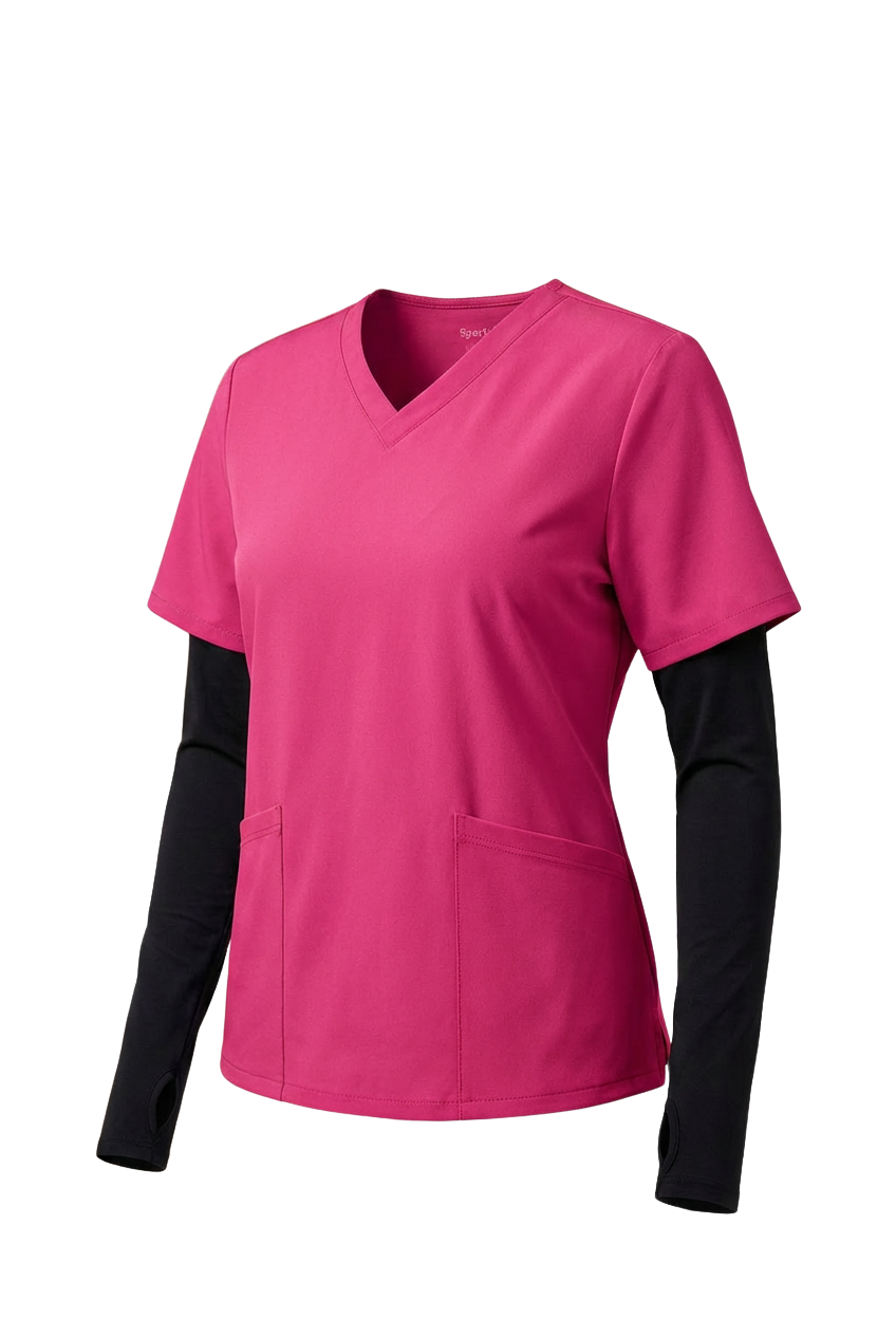Fuchsia Compressionfit Scrub Top