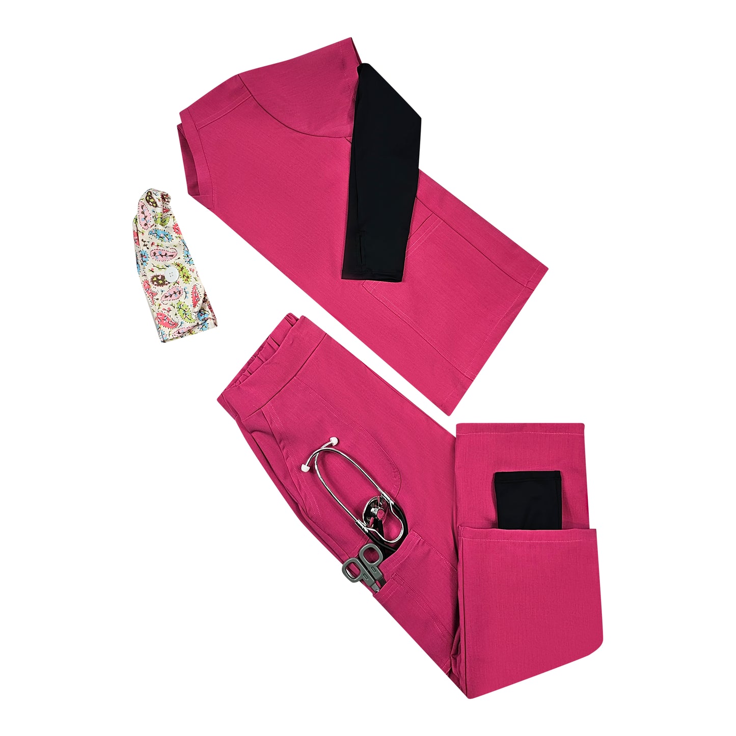 Fuchsia Compressionfit Scrub Top